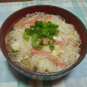 簡単♪優しい♪カニカマとふわとろたまごのにゅうめん